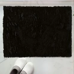 Linon Faux Sheepskin Rug Black -Linon Sales Store unnamed file 754