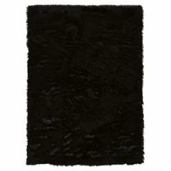 Linon Faux Sheepskin Rug Black -Linon Sales Store unnamed file 755