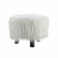 Linon Flokati Stool White