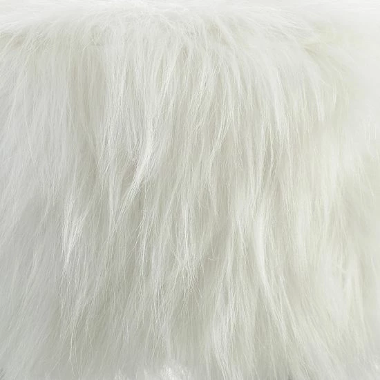 Linon Flokati Stool White 3 Linon Flokati Stool White - Image 3