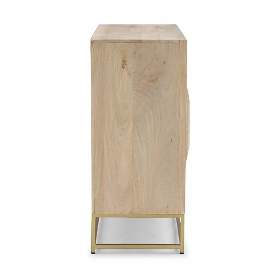 Linon Janie Rattan Sliding 2-Door Console 3 Linon Janie Rattan Sliding 2-Door Console - Image 3