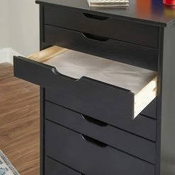 Linon Cary 8-Drawer Rolling Storage Cart Black 10 Linon Cary 8-Drawer Rolling Storage Cart Black -Linon Sales Store unnamed file 870