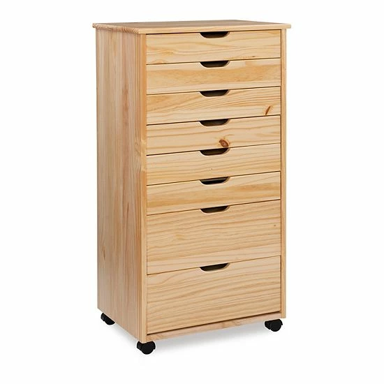 Linon Cary 8-Drawer Rolling Storage Cart Black 5 Linon Cary 8-Drawer Rolling Storage Cart Black - Image 5