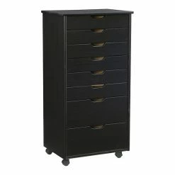 Linon Cary 8-Drawer Rolling Storage Cart Black 15 Linon Cary 8-Drawer Rolling Storage Cart Black -Linon Sales Store unnamed file 875