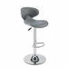 Linon Adjustable Bar Stool Gray Chrome