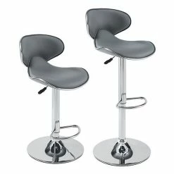 Linon Adjustable Bar Stool Gray Chrome -Linon Sales Store unnamed file 890