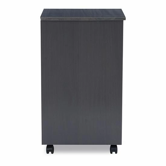 Linon Cary 6-Drawer Rolling Storage Cart White Wash 4 Linon Cary 6-Drawer Rolling Storage Cart White Wash - Image 4
