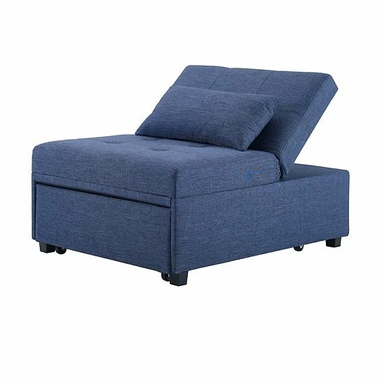 Linon Boone Convertible Arm Chair Bed Gray 1 Linon Boone Convertible Arm Chair Bed Gray