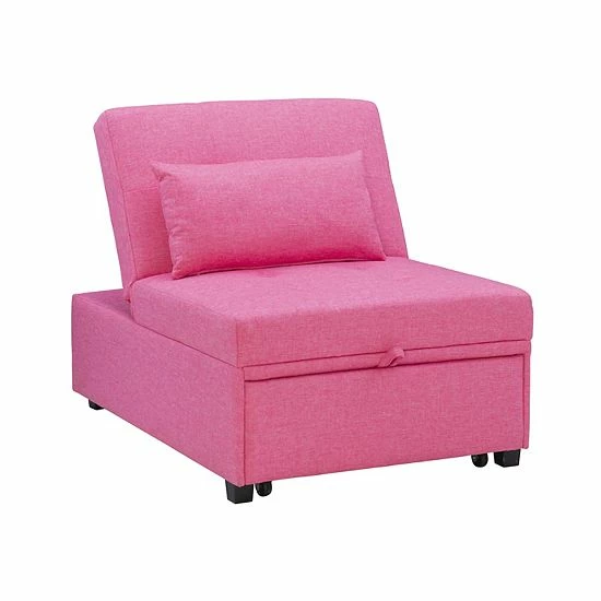 Linon Boone Convertible Arm Chair Bed Gray 11 Linon Boone Convertible Arm Chair Bed Gray - Image 11