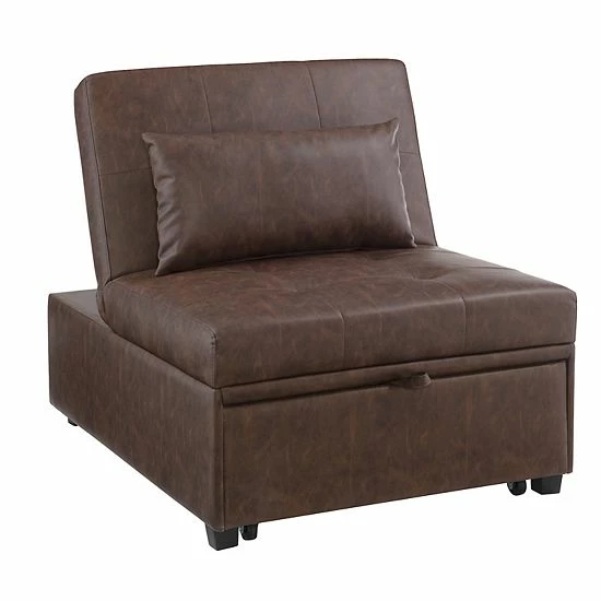 Linon Boone Convertible Arm Chair Bed Gray 12 Linon Boone Convertible Arm Chair Bed Gray - Image 12