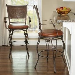 Alternative view of Linon Big & Tall Copper Stamped Back Barstool