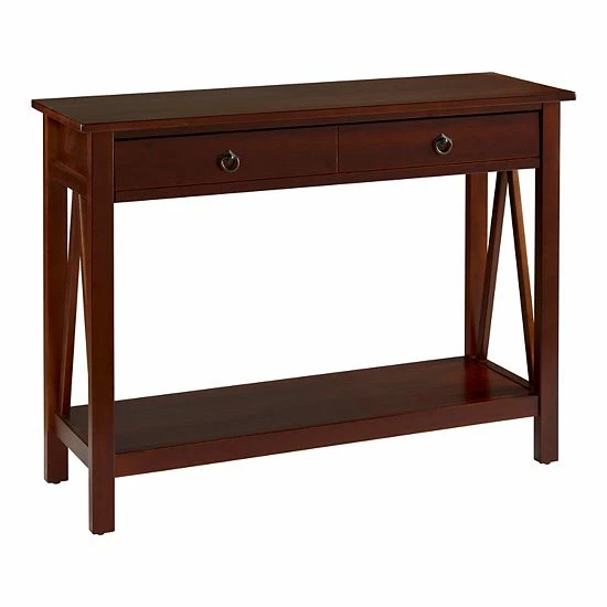 Linon Titian Console Table Brown 6 Linon Titian Console Table Brown - Image 6