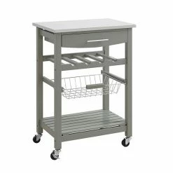 Linon Clarke Kitchen Bar Cart Red
